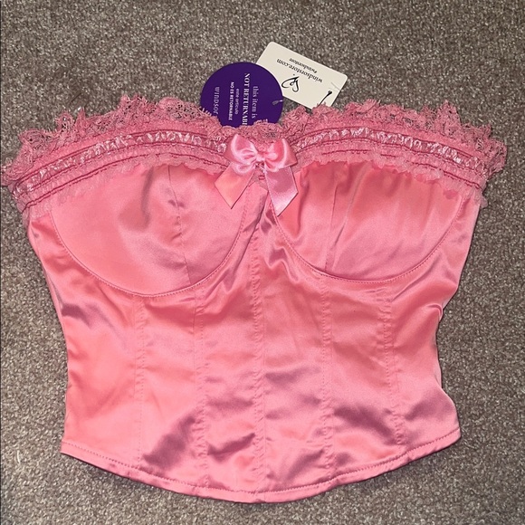 Windsor Tops - 🚨🚨 NWT Pink Lace Trim Corset Top Bo Peep Delight by Windsor